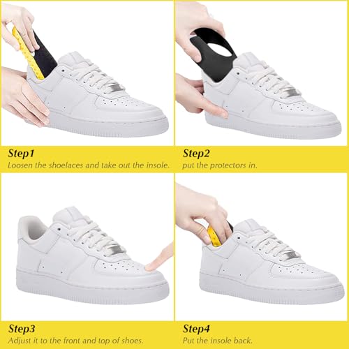6 Pairs Crease Protector for Sneaker Shoes: AF1/ AJ/Dunks, Anti-Creases Shoe Guard for Men Women Youth Kids, Size 3-7