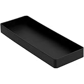 Amazon Basics Rectangular Plastic Desk Organizer, Half Accessory Tray for Office Supplies and Workspace Organization, 9.4" x 3.3" x 1", Black