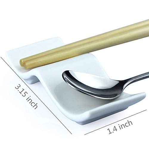 Ceramic Chopsticks Rest Rack Set of 6pcs,Chinese Style Dinner Spoon Stand Knife Fork Holder Porcelain Chopsticks Stand - Thumbnail 4