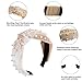 Women Headbands Head Hair Bands - 2 Bee Embroidery Headband and 2 Velvet Pearl Hairbands, Wide Knot Headwrap for Women Girls, Fashion Hair Accessories,Great Gifts