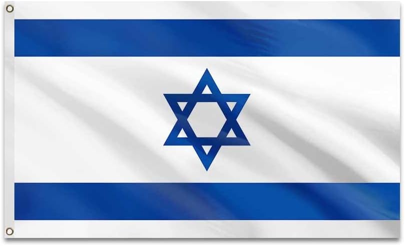 Flags - SSFUN Israel Flag 3x5 Foot Flag - Vivid Color and Fade proof - Canvas Header and Double Stitched - Israeli National Flags Polyester with Brass Grommets 3 X 5 Ft