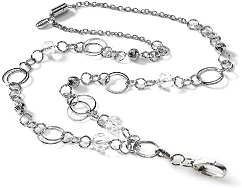 London Fashion Lanyard, Women's Silver ID Badge Holder Necklace