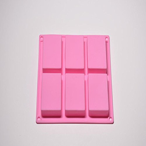 New Design!!Pop Sales!!Molyveva 6 Cavity Plain Basic Rectangle Silicone Mould For Homemade Craft Soap Mold