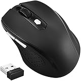 Ruifengsheng 2.4G Wireless Mouse &amp; Optical Wireless USB Mice with USB Receiver Adjustable DPI Levels for Notebook, PC, Laptop, Computer (Black)