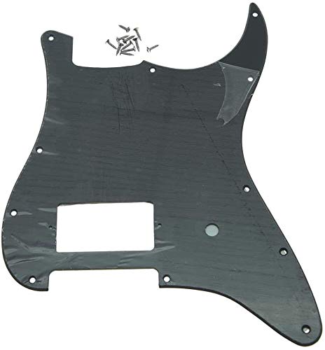 Dopro 11 Hole ST Strat One Humbucker Guitar Pickguard Scratch Plate for FD Delonge Matte Black 1 Ply