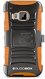 HTC One M9 Case, BUDDIBOX [HSeries] Heavy Duty Swivel Belt Clip Holster with Kickstand Maximal Protection Case for HTC One M9, (Orange)