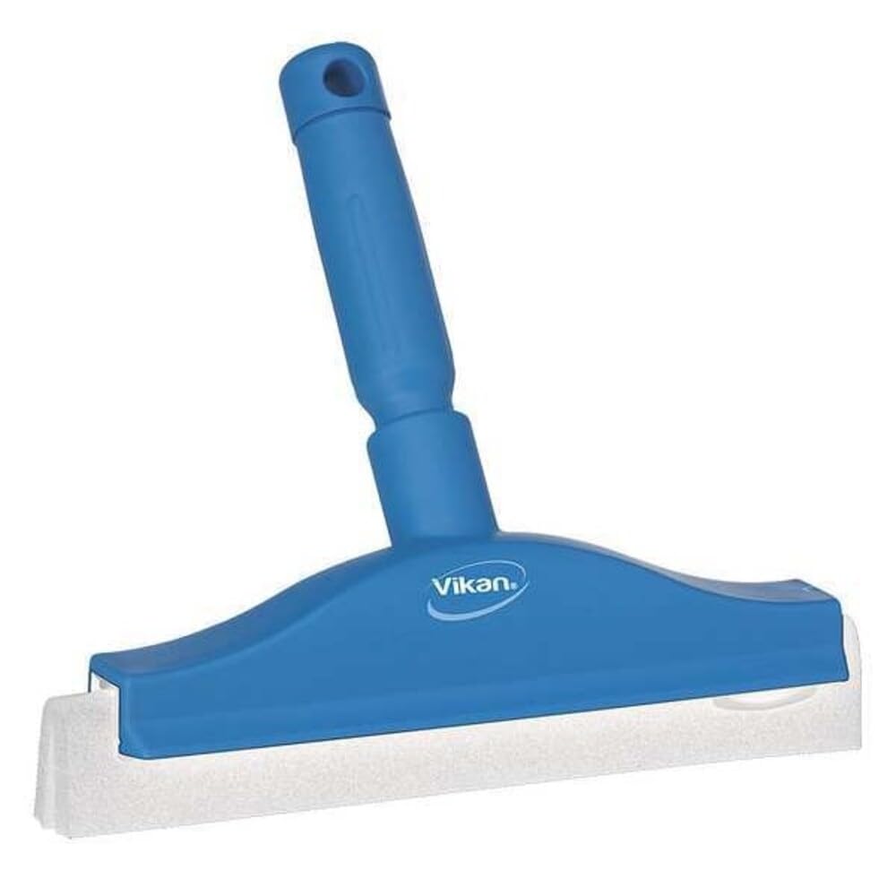 Vikan 77513 Foam Rubber Polypropylene Frame Bench Fixed Head Squeegee, 10", Blue โ image 1