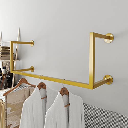 HOMEKAYT Gold Clothing Rack,WallMounted Clothes Rack,Modern Clothes