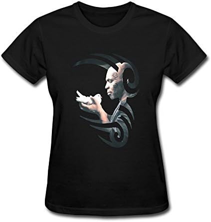 Zelura Women's Mike Tyson Tattoo Sign T-shirts Black XL