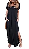 ReachMe Womens Boho Empire Chevron Tank Top Casual Maxi Long Dress Beach Dresses(Navy,S)