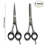 Professional 5.5inch Hair Cutting Barber Scissors-Barber Scissors and Cutting Scissors-Thinning Shears-Razor Sharp Japanese Stainless Steel & Fine Adjustment Tension Screw