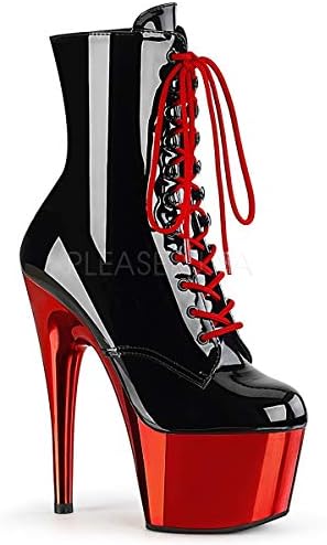 Pleaser ADORE-1020 Blk Pat/Red Chrome UK 2 (EU 35)