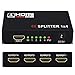 4K HDMI Splitter 1 in 2 3 4 Out 4K@30HZ, WEILIANTE V1.4 HDCP Powered HDMI Splitter with AC Adaptor 1 Input to 4 Outputs, Supports 3D 4K HD1080P for PS4 XboxRoku Blu-Ray Player Apple TV HDTV