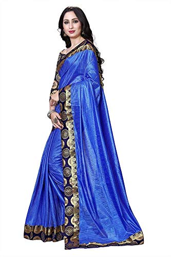 dreamlady womens chiffon georgette blue saree with blouse