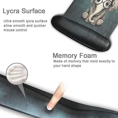 Dooke Keyboard Wrist Rest Pad and Mouse Wrist Rest Support, Comfort Wrist Rest Pad with Non-Slip Rubber Base & Memory Foam Support for Working Gaming Fatigue Pain Relief Elephant