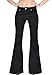 Glamour Outfitters 70s Style Flares Bell-bottom Wide Flared Jeans - Black