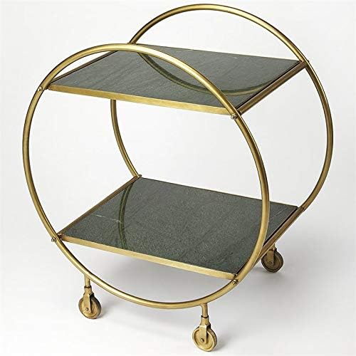 Amazon Com Beaumont Lane Marble Top Serving Cart In Green And