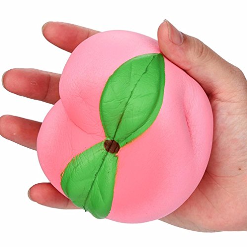 Balakie Squishy Star Peaches Squeeze Pressure Toys, 11CM Galaxy Honey Peach Cream Scented Slow Rising Squeeze Strap Kids Toy (One Size, Pink)