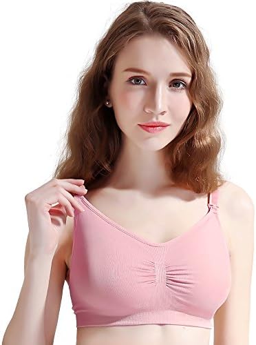 Queence Women's Nursing Bra Maternity Bra Comfortable Sleeping & Breastfeeding With Seamless Wirefree and Removable Pads