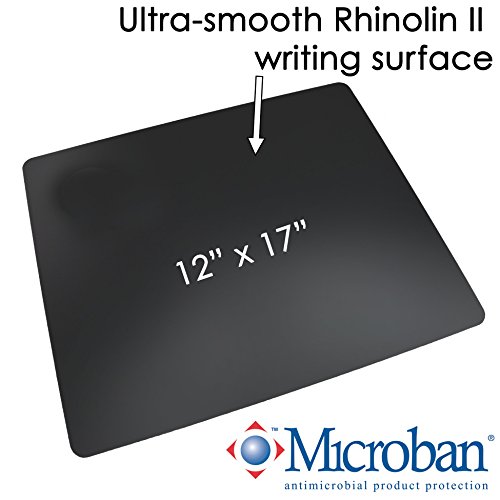 Artistic 12" x 17" Rhinolin II Ultra-Smooth Writing Pad Desk Mat with Exclusive Microban Antimicrobial Protection, Black - Thumbnail 3