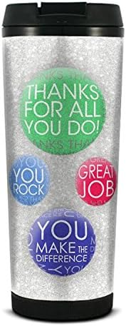 Successories 741243 "Thanks for All You Do" Glitter Travel Tumbler, MultiCOLOR_NAMEed