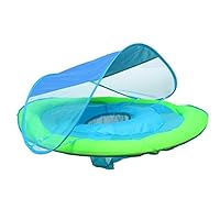 lUKSY US-Direct Swimming Ring, Baby Infant Swimming Pool Float with Canopy, Inflatable Baby Boat Retractable&Stowable Sunshade for Kids Aged 9-36 Months