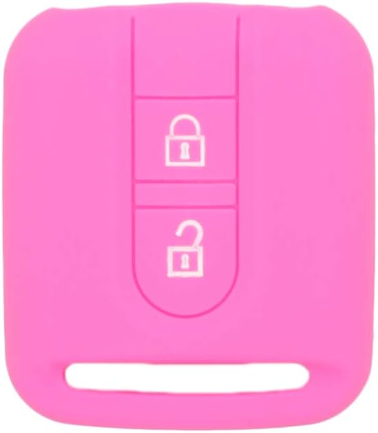 BROVACS Silicone Cover Protector Case Holder Skin Jacket Compatible with NISSAN 2 Button Remote Key Fob CV9502 Pink
