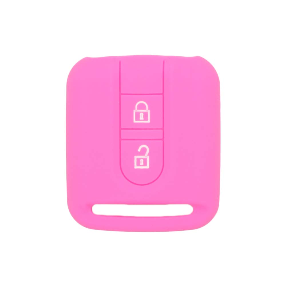 BROVACS Silicone Cover Protector Case Holder Skin Jacket Compatible with NISSAN 2 Button Remote Key Fob CV9502 Pink