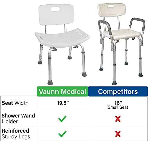 Vaunn ToolFree Assembly Adjustable Shower Chair Spa Bathtub Seat Bench