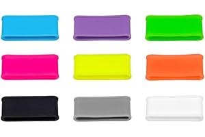 Pickleball and Tennis Racket Grip Bands Set of 9, Elastic Silicone Overgrip Rings for Secure Handle Fixation and Vibration Da