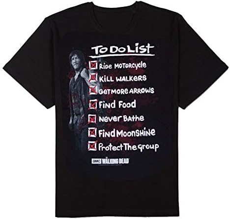 Jcker The Walking Dead Men's Daryl Dixon's to-Do List T-Shirt Black