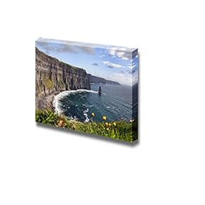 Canvas Prints Wall Art - Hiking Walking Trail by Sea Cliffs and Ocean on Vacation - 12" x 18"