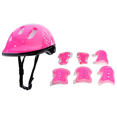 image for MonkeyJack 7 Pieces Kids Girl Roller Skating Skateboard Bicycle Helmet