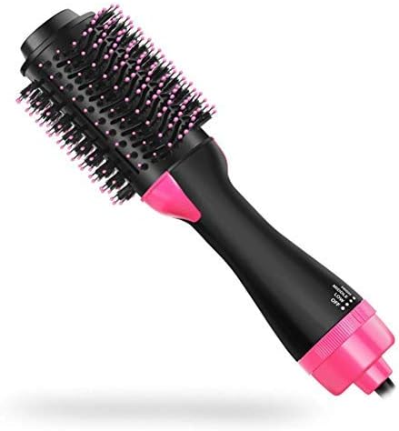 Hot Air Brush,One Step Hair Dryer and Volumizer 2 in 1 Hair Styling Brush Negative Ionic Salon Hair Straightener Curler Comb, Anti-Scald and Reduce Frizz,UK Plug