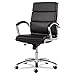 Alera Neratoli Series Mid-Back Swivel/Tilt Chair, Black Leather, Chrome Frame
