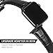 MARGE PLUS Compatible with Apple Watch Band 42mm 44mm, Genuine Leather Replacement Band Compatible with Apple Watch SE Series 6 5 4 (44mm) Series 3 2 1 (42mm), Bright Black Band/Black Adapter