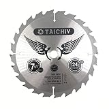 TAICHIV 7-1/4 inch 24 Tooth ATB Carbide Framing Saw Blades with 5/8 inch Circular Saw Blades wood cutting