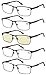 Eyecedar 5-Pack Reading Glasses for Men Metal Frame Spring Hinges with a Pair Blue Light Readers 1.50