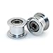BIQU GT2 3mm Bore Aluminum Toothless Timing Belt Idler Pulley/Double Head for 3D Printer 6mm Width Timing Belt (Pack of 5pcs)