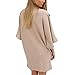 Women Stylish Knitted Sweater Batwing Sleeve Turtleneck Cardigan Irregular Top (XL)