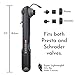 BeSpoke Cycling Gear Mini Bike Pump & Puncture Repair Kit - Dual Nozzle fits All Valve Types - Compact & Lightweight - attaches Easily to Bike Frame - Pumps All Bicycle tire Tubes (Presta & Schrader)