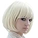 X&Y ANGEL New Popular Kanekalon Short Straight BOB Sexy Stylish Heat Resistant Synthetic Hair Wig Creamy White Blonde K004