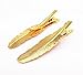 yueton 12pcs Colorful Metal Feather Prong Clips Alligator Hair Clips Barrettes Bobby Pin Bride Headwear Edge Clip Clamps