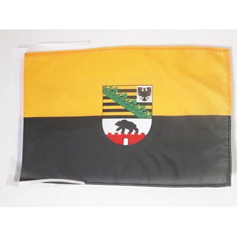 AZ FLAG - Saxony -Anhalt Flag - 18'' x 12'' - 100% Polyester Germany - German region of Saxony -Anhalt Small Banner with Two Cords - Fade Resistant - Vivid Colors - 18x12 in - 45x30 Cm