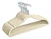Finnhomy Heavy Duty 50 Pack Clothes Hangers with 10 Sturdy Multiple Use Finger Clips, Durable Slim-Line Velvet Hangers, Beige