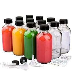 PINIWON 12 Pack 4 oz Clear Glass Bottles, 120ml