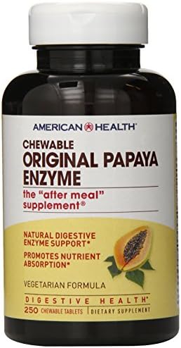 American Health Chewable Multi-Enzymes, Original Papaya, 250 Count