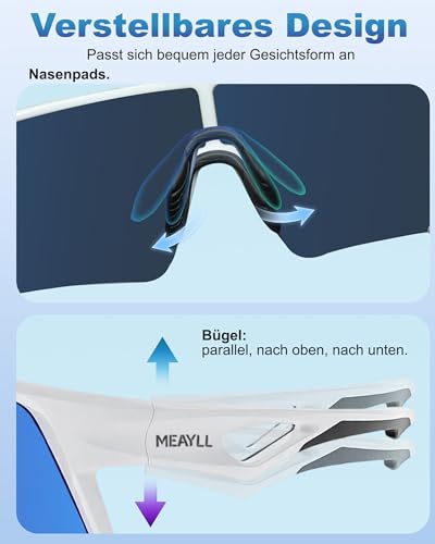 Cycling Glasses Men Quick Glasses Women UV400 Sunglasses Protective Glasses TR90 Frame with Adjustable Nose Wings & Temple MTB Sports Glasses Running Glasses Sunglasses for Bicycle Fishing Ebike