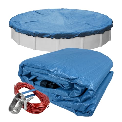Pool Mate 12 ft Classic Mesh Blue Winter Pool Cover for Above Ground Pools, 3 f…