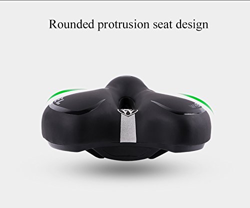 JUHALL Universal Bequem Fahhrad Sattel, Wasserdicht Gel Fahrradsattel mit Atmungsaktiv Design Leder Fahrradsitz Mountain Bike Sitzkisse Damen Herren Schwarz.